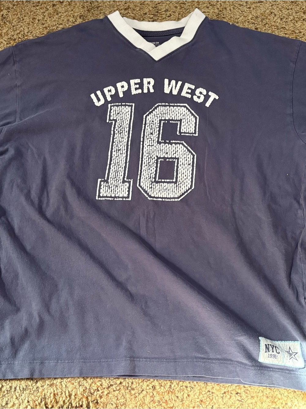Cotton On Navy Blue 'Upper West 16' Short Sleeve Tee